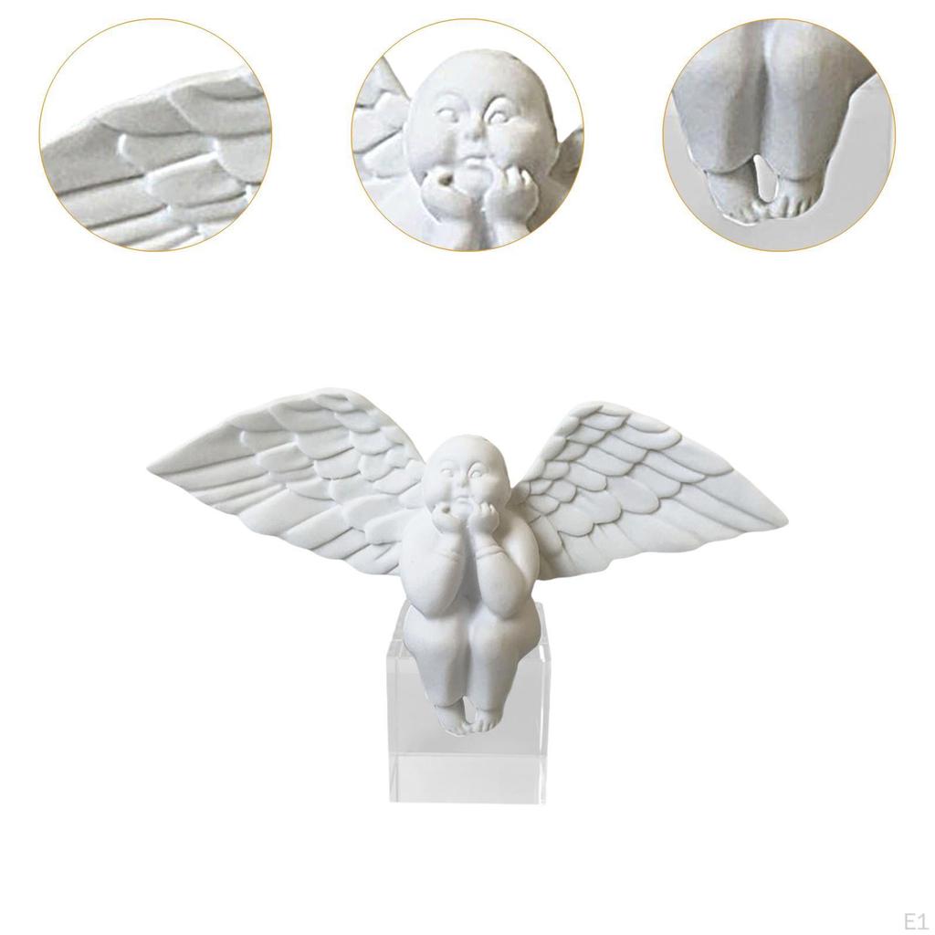 Angel Figurine Cute Craft Collectible for Desktop Home Office House White