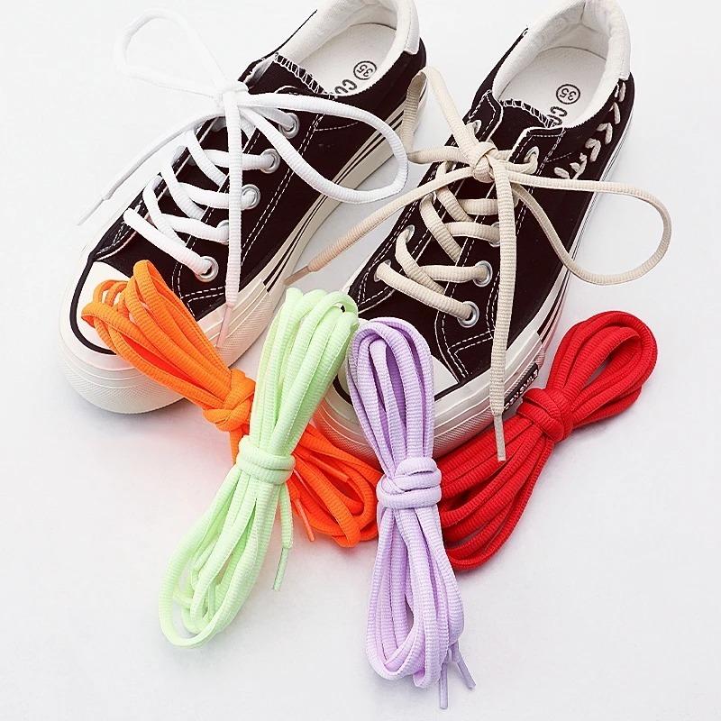 Half Round 4mm Solid Color Shoelaces Classic Sneaker Replacement Shoe Strings 120cm 1Pair High Quality