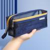 Mesh Pen Bag Double-Layer Stationery Bag New Pencil Case