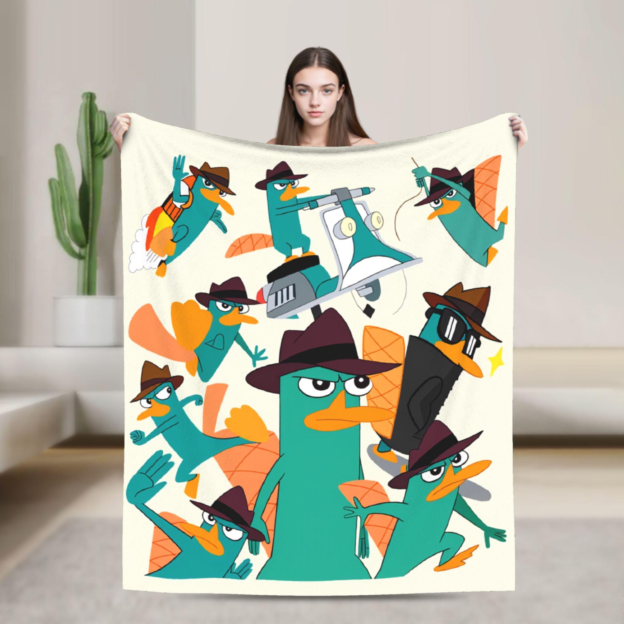 

Perrys the Platypus Warm Soft Blanket Girls Boys Plush Throw Blanket Fashion Home Decor Flannel Bedspread Sofa Bed Cover 30x40in