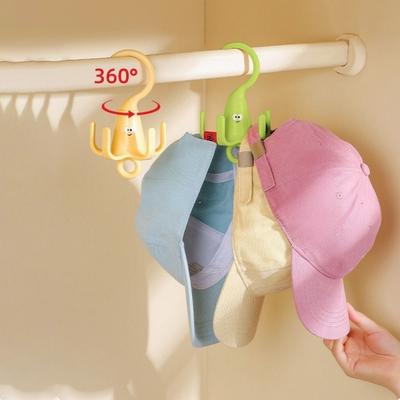 2 Pièces Crochet à Vêtements Rotatif à 360° en Plastique Crochet Décoratif de Dessin Animé à Cinq Griffes Gain de Place Crochets Rotatifs pour Placard Pour Armoire