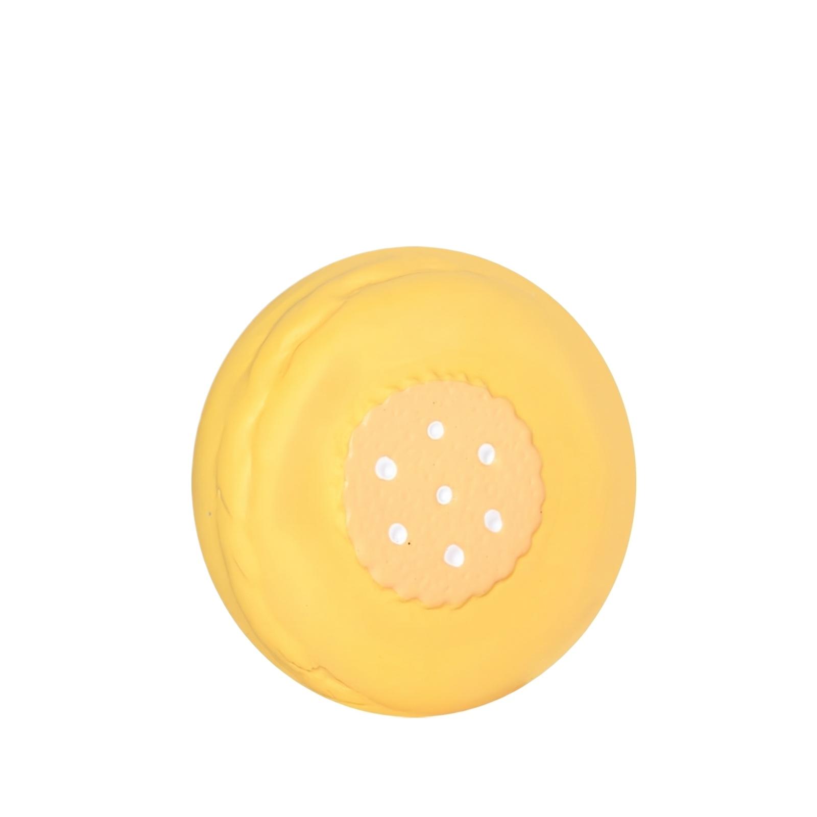 

Pet Latex Chew Toy Realistic Macaron Biscuit Design Dog Teething Dental Cleaning Squeaky Toy Durable Soft Rubber Material Safe for Pets one size жовтий