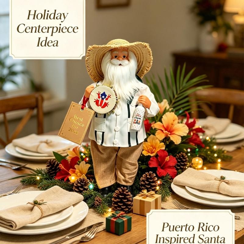 Christmas Shelf Accent Santa Figure for Entryway Table Use, Side Table Placement, and Indoor Seasonal Home Display for Holiday Shelf Use