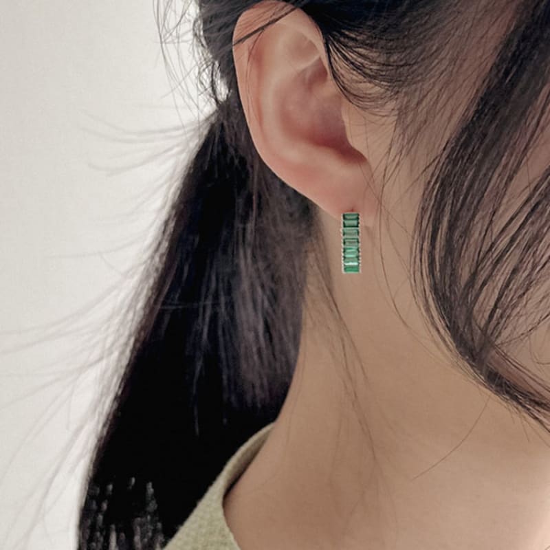 

ACOOPU [925 silver] Aotearoa greenstone earrings silver