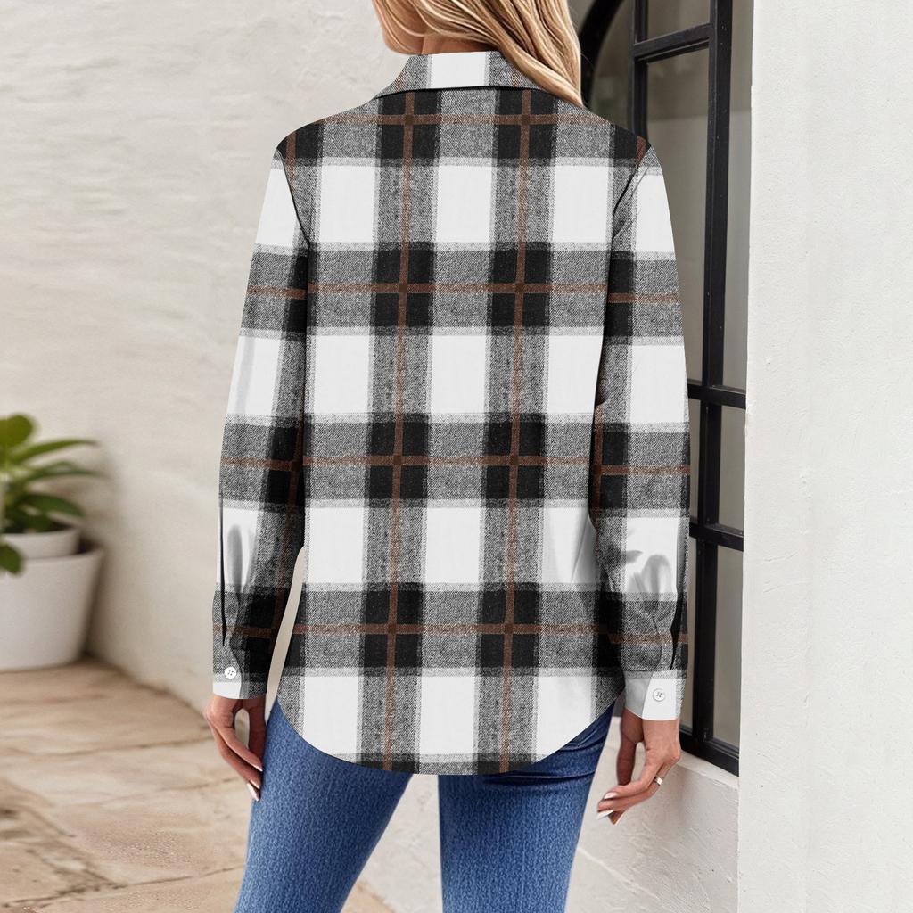 Women's Shirt Blouse Christmas Print Button Long Sleeve Casual Basic Shirt Collar Regular Top