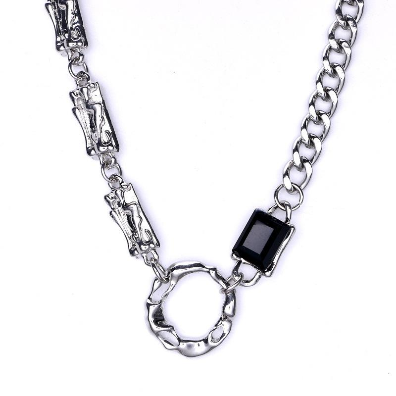 

Необычное круглое парное ожерелье, женское, в стиле инс, крутой стиль, нишевый дизайн, хип-хоп, нейтральный стиль, цепочка на ключицу, универсальное 45CM