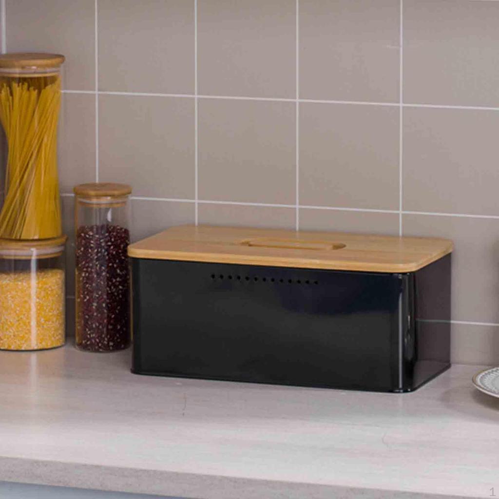 Metal Bread Bin, Storage Container, Airtight Farmhouse Box for Cookies Home Countertop