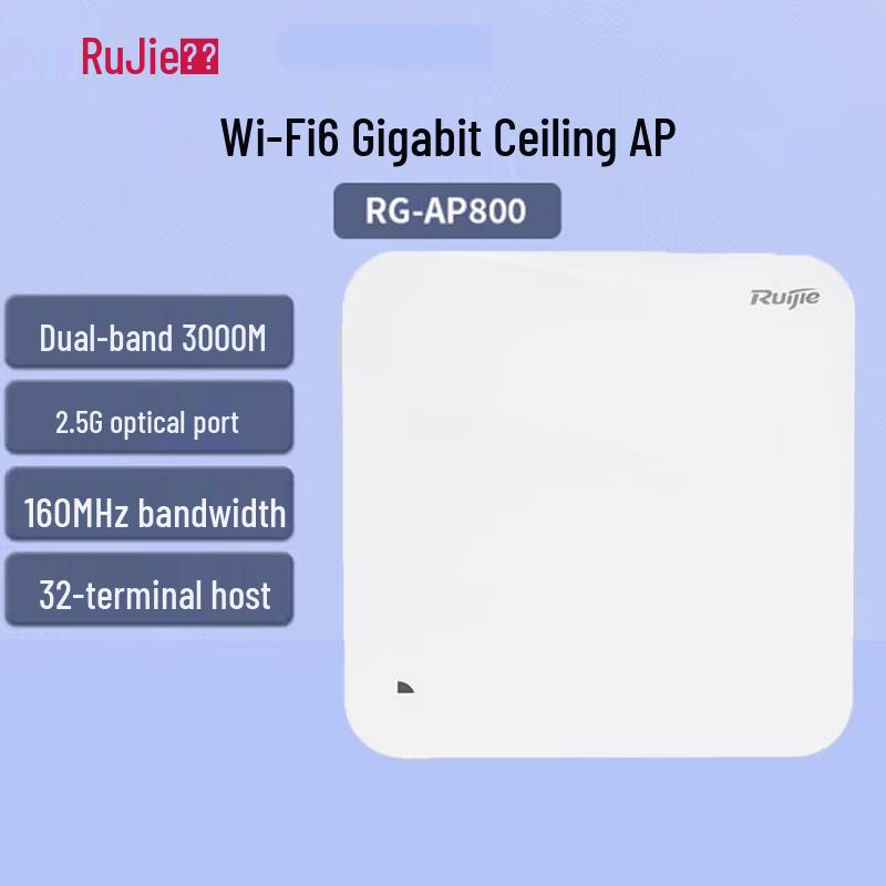 

Ruijie RG-AP800 Wi-Fi 6 Dual-Band Ceiling AP
