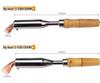 High-Power Wood Handle Soldering Iron with Bent Flat Copper Tip - 100W to 300W