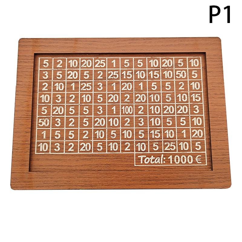 Cutie de bani decorativă din lemn natural cu pușculiță contor realizată manual pentru copii creativi de economisire a banilor Obiectiv 10000 euro