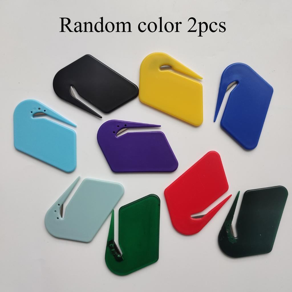 2-piece / 5-piece portable plastic letter opener, box opener, short hook unloader paper cutter, furniture packaging safety knife