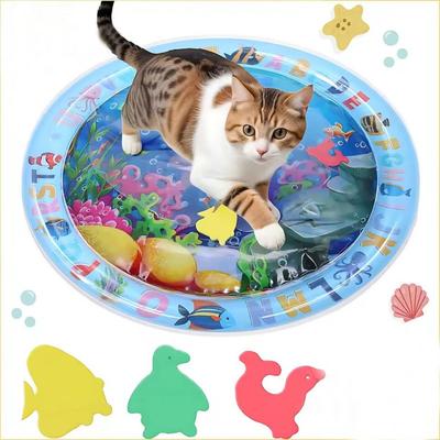 Su Duyusal oyun matı Kalınlaşmış Şişme Su Mat Kedi Ve Köpek Için Pet Playmat Balık Deniz Okyanus Tema Duyusal Oyuncak Su