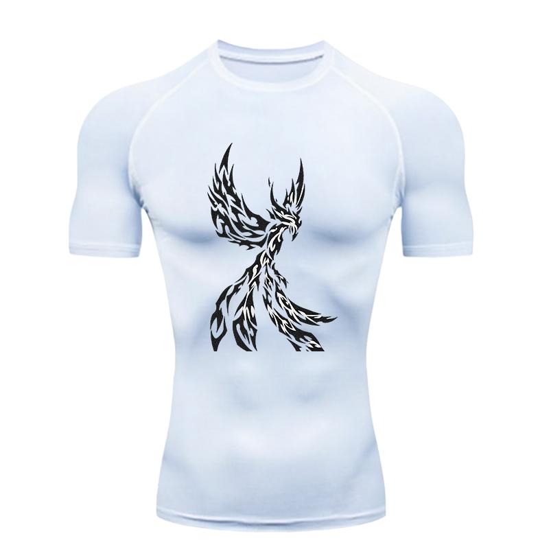 Phoenix  Men's Sports T-shirt Training Fitness Compression Workout Athletic Tees Quick Dry Short Sleeve T-Shirt for Men