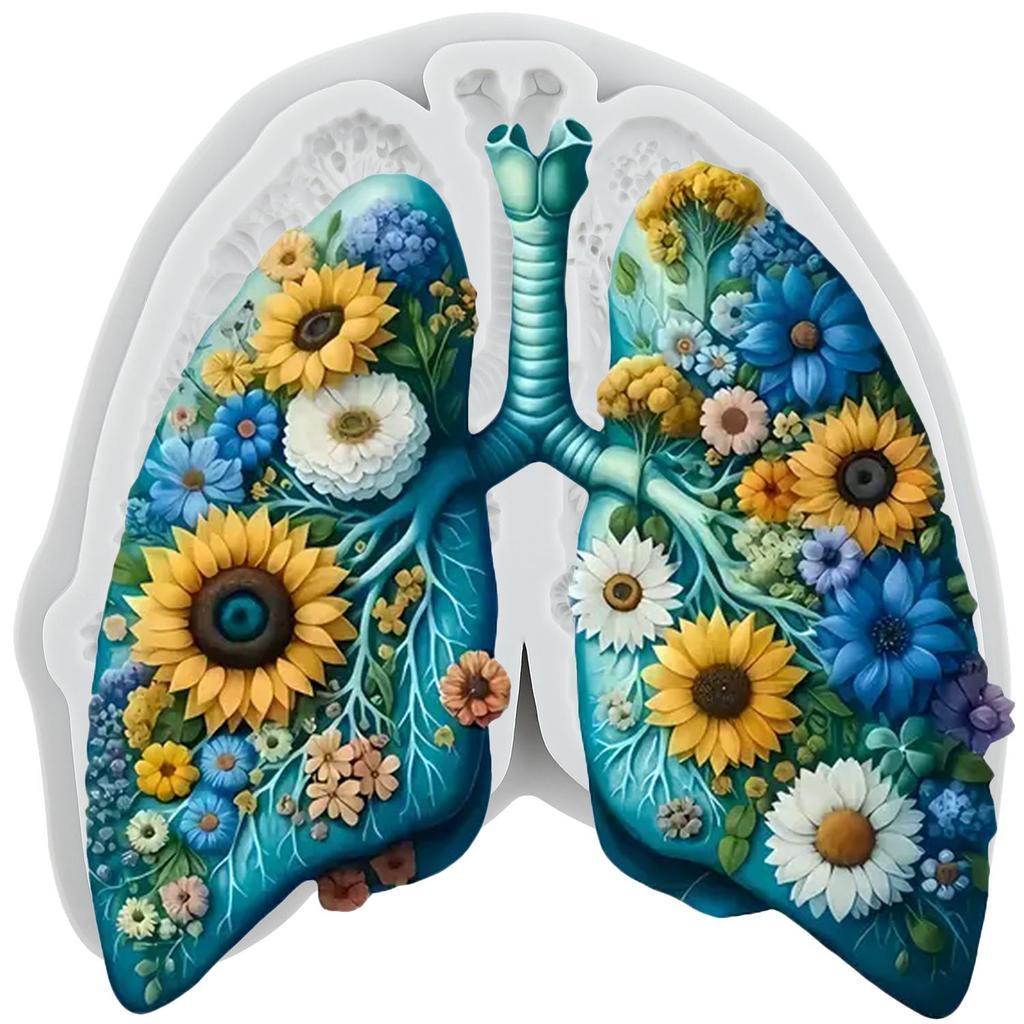 Human Organs Silicone Mold Lung Heart Brain Skull Skeleton Fondant Molds Cake Decorating Tools Cupcake Topper Candy Sugar Craft Gum Paste Polymer Clay