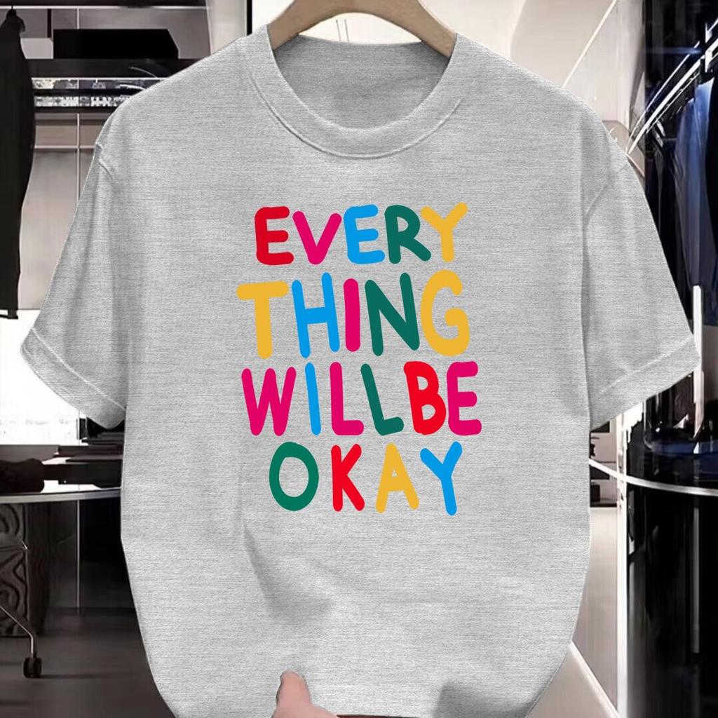 Start The Day With A Smile Print Cotton TShirts Unisexs Summer ONeck Short Sleeve T Shirt Oversized Soft Tops Basic Male Clothes