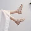 1979-28 Baotou sandals women's 2025 summer new Internet celebrity summer fashion small heel pig cage shoes