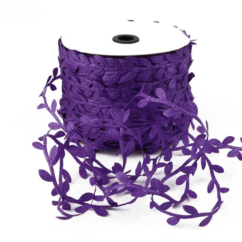 Polyester Leaf Lace for DIY Clothing, Jewelry, Wreath, and Rattan Bag Decorations