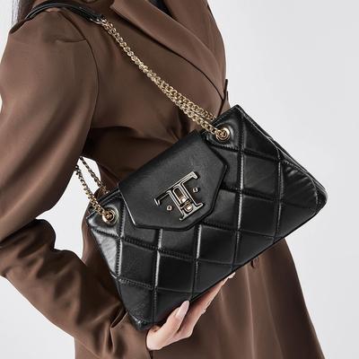 Cowhide Rhombus Underarm Women's Bag Versatile Commuter Shoulder Bag Textured Crossbody Chain Bag