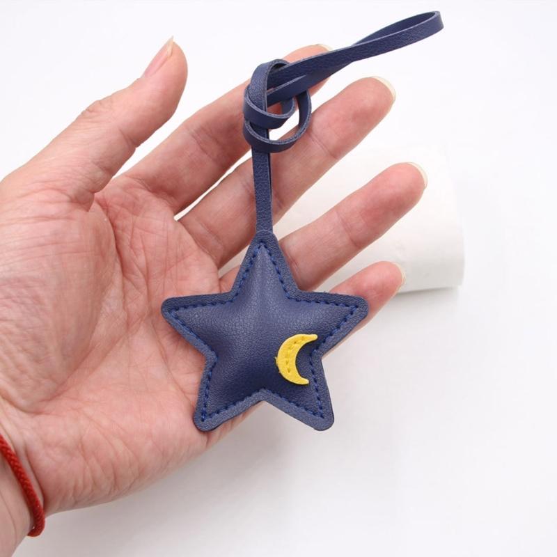 Innovative Star Shaped Keychain Lightweight PU Bag Pendant Stylish Bag Charm for Modern Lifestyle Home and Car Decors