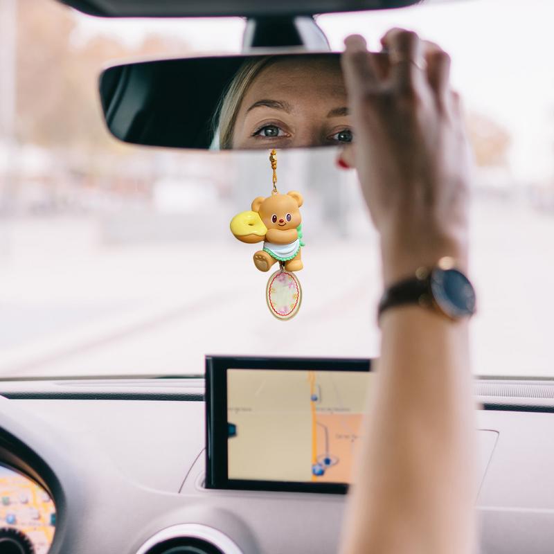 Car Hangings Ornament Cute Cartoon Animal Bag Charm Car Center Console Pendant Hangable Ornament Collectible Toys For SUV Sedan