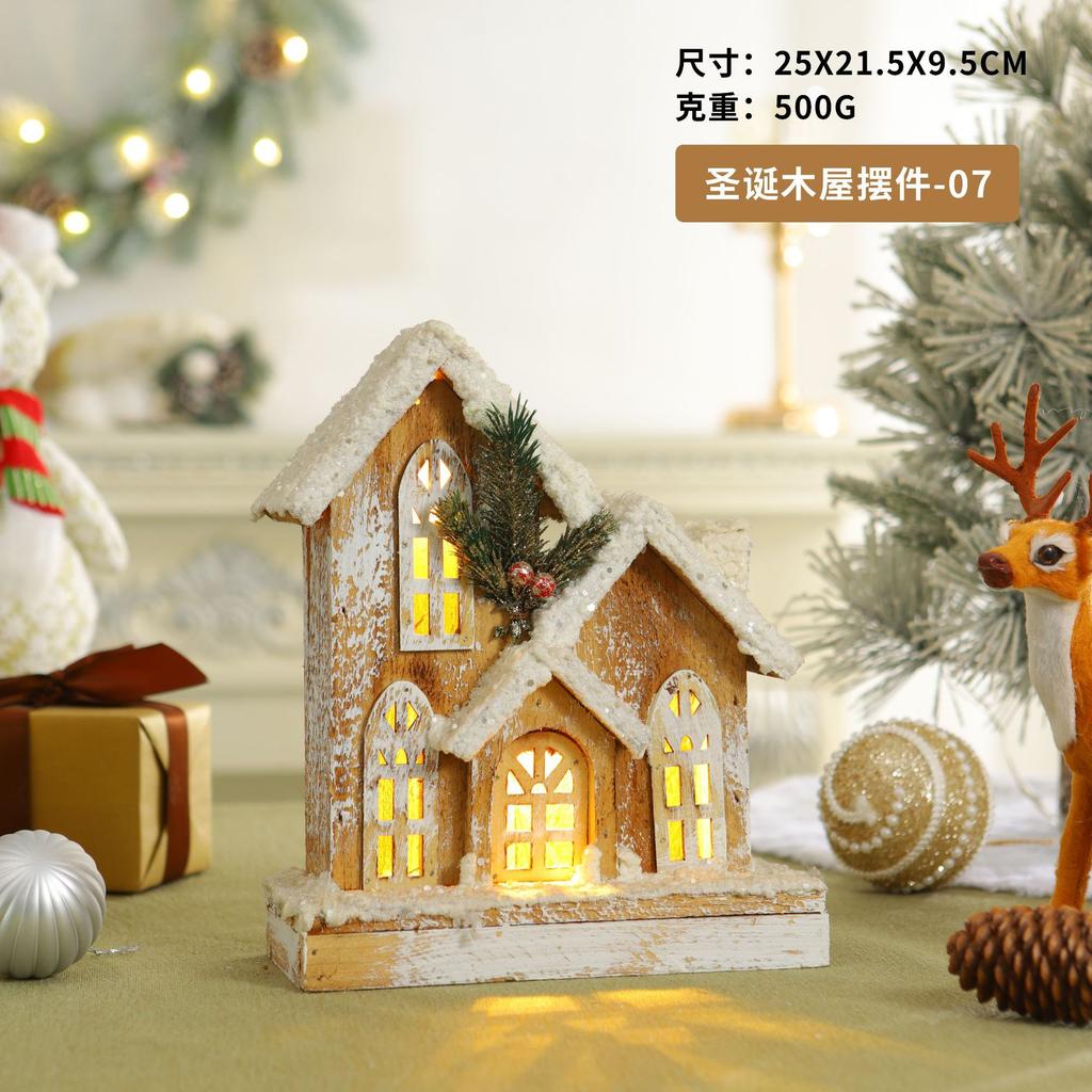 Factory direct sales Christmas chalet ornament atmosphere luminous decoration decoration chalet Christmas supplies