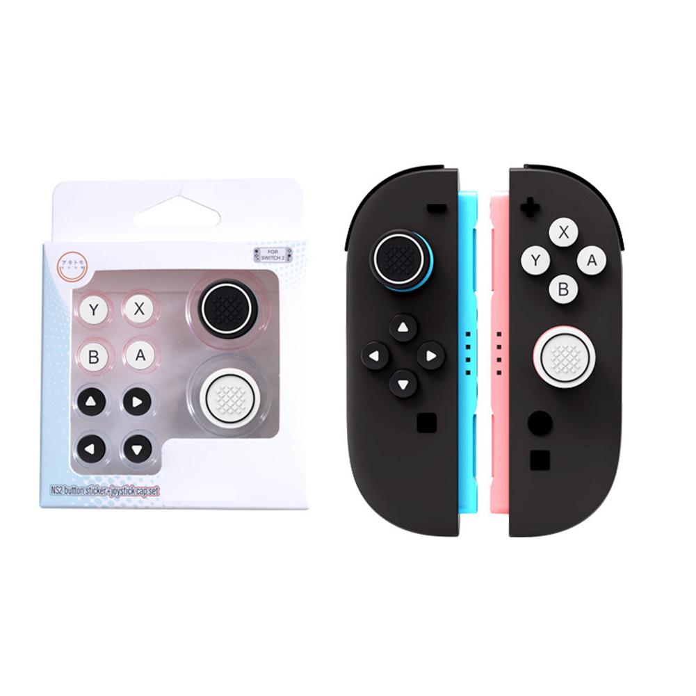 For Nintendo Switch 2 Thumb Grip Caps Joystick Caps & ABXY Button Sticker Set for Switch 2 Joycon Game Accessories Kit