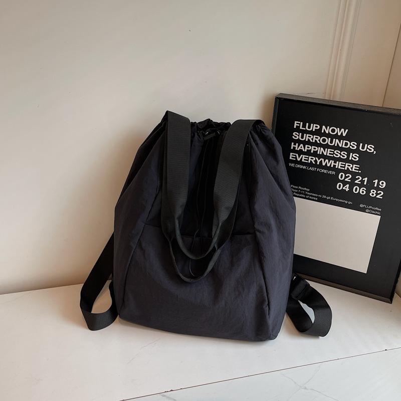 Schoolbag Fashion Drawstring Backpack Women's 1011 Spring New Simple Handheld Shoulder Bag Large Capacity Travel Backpack