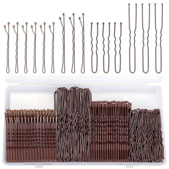 Hair Clip Set: Straight & U-Shaped Clips with Transparent Rubber Bands - Hot Selling Styling Accessories