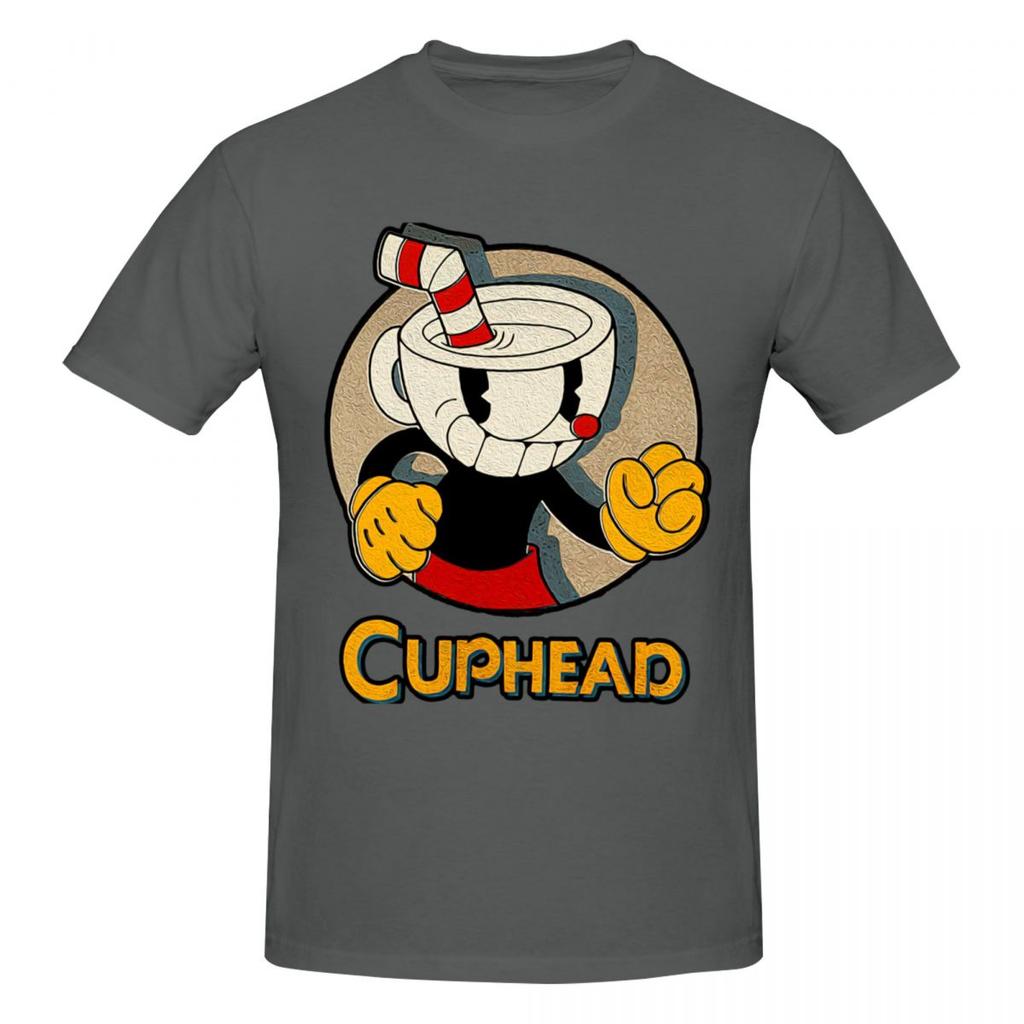 Cuphead Coole T-Shirts Grafik Y2k Einzigartig Rundhals Unisex Wounisex T-Shirt Kleidung