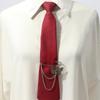 Professional Pre Tied Metal Chain Necktie for Women and Girls Suitable for Business Conferences and Office