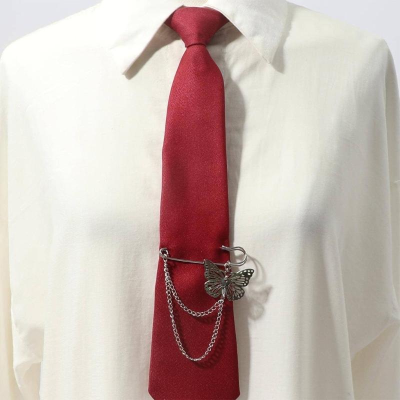 Professional Pre Tied Metal Chain Necktie for Women and Girls Suitable for Business Conferences and Office