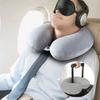 Almohada de Viaje Almohada Cervical Almohada de Avión Coche de Viaje Oficina en Casa Almohada de Cuello de Viaje Correa de Cierre Funda Suave Almohadas para Dormir