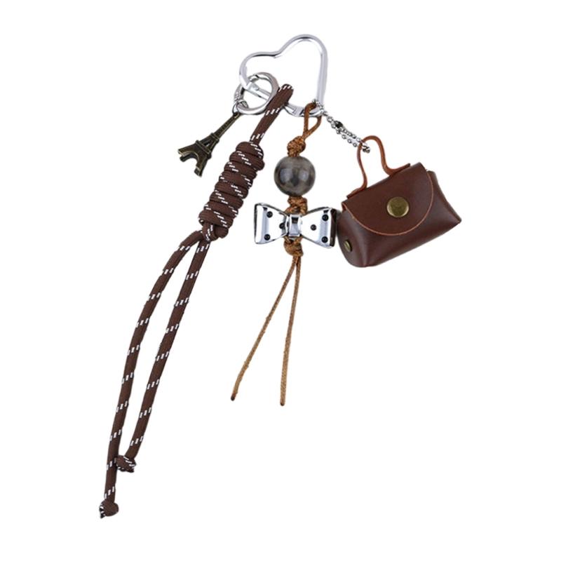 Fashion Keychain Bag Charm Enhancing Style with Practical Alloy and Leather Bags Pendant for Daily Commute or Travel