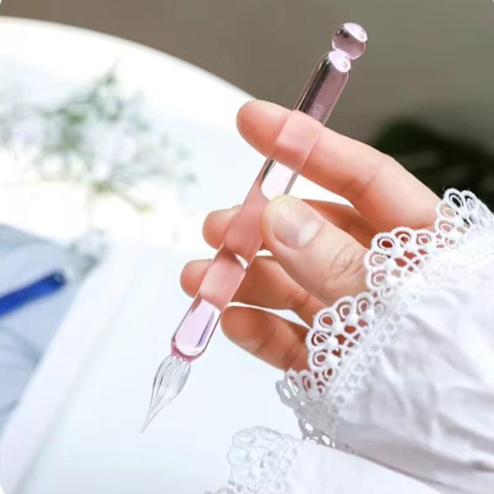 Calligraphy Dipping Pen Transparent Glass Fountain Pen Back To School Glass Dip Pen  Art Painting