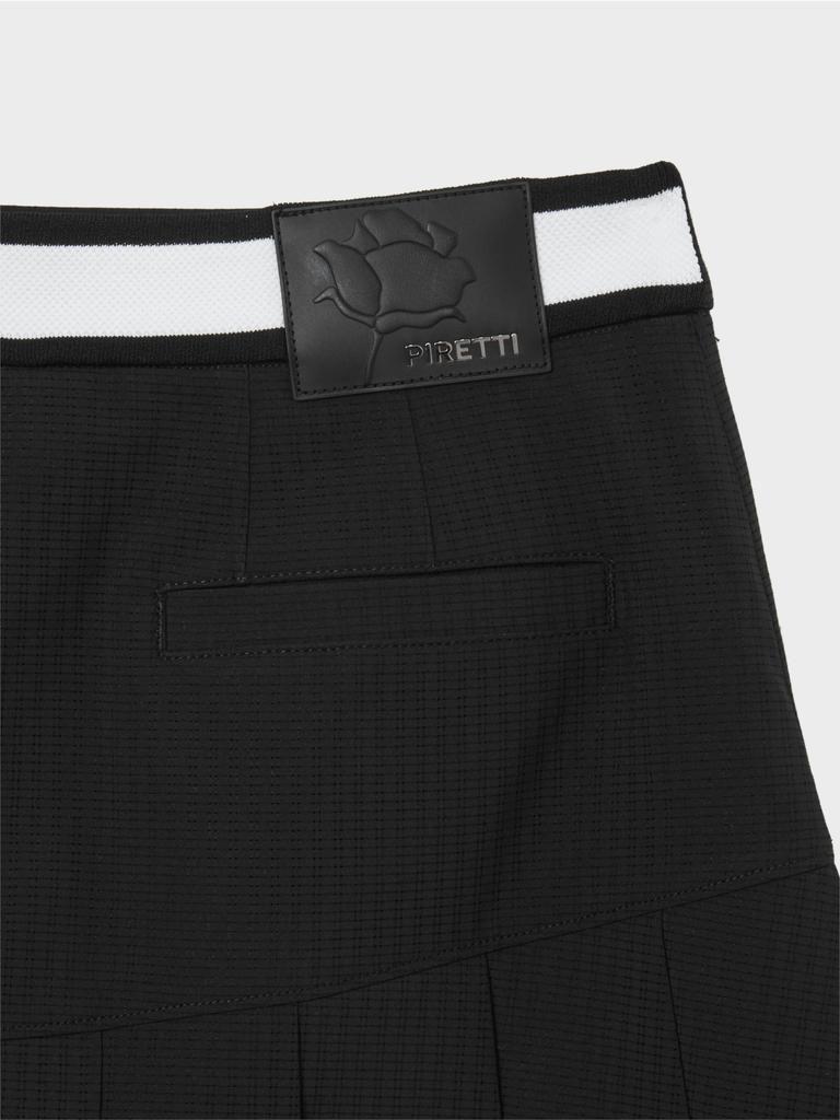 PIRETTI Tooter Rose Hem Pleated Culottes W_Black