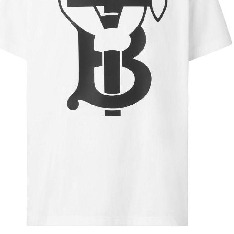 Burberry Rabbit Logo Print Cotton T Shirt 80635231