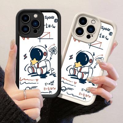 JT204 Cute Cartoon Astronaut for iPhone 17 16 15 14 Pro Max Samsung S26 S25 Ultra A17 A16 A07 A56 Xiaomi 15T Redmi 15c 14C Note 13 Soft TPU Case