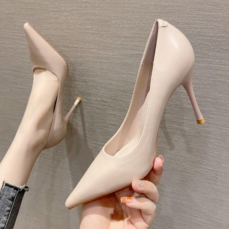 6-Autumn and Winter Thin Heel Pointed Single Shoes Women's High Heels Professional Commuter High Heels Women's Shoes Commuter Shoes