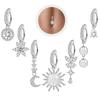 Joyas para Piercing de Ombligo Mariposa Rosa Mujeres Barra de Ombligo con Circonita Moda Anillos de Ombligo Curvos Inversos de Cristal Piercing Ombligo