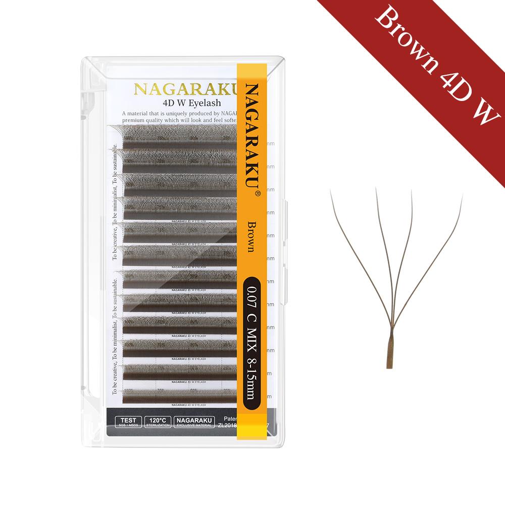 NAGARAKU Коричневые Темно-коричневые 3D/4D/5D W-образные Ручная работа Готовые пучки Наращивание ресниц Полные ресницы Натуральные Мягкие Легкие Матовые Густые C&0.07mm&8mm