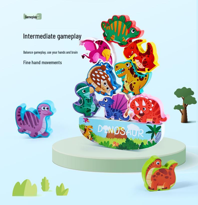 Wooden Animal Stacking Tower: Fun & Educational Balance Blocks for Kids