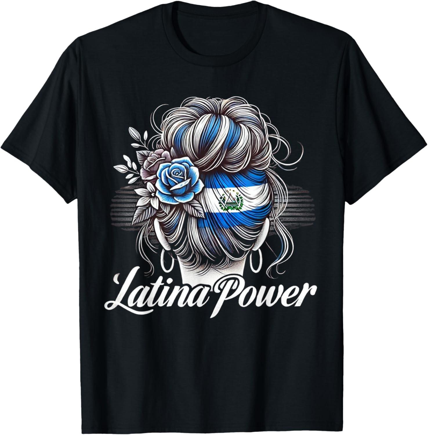 Hispanic Heritage Month Latina Power El Salvador Flag Women T-Shirt S разноцветный