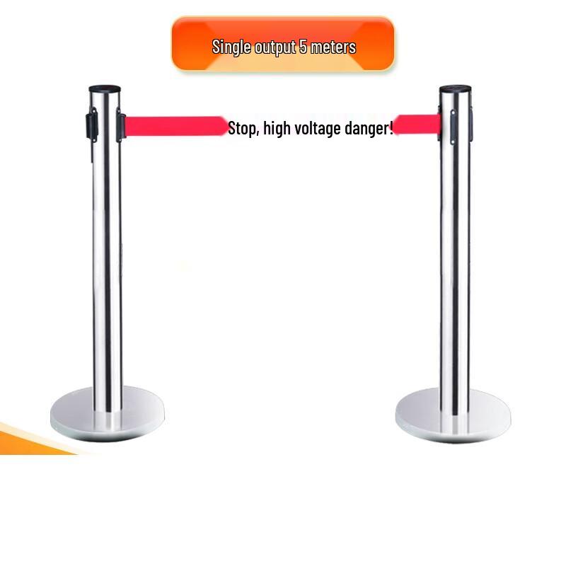 Retractable Stainless Steel Barrier with 5m Warning Tape