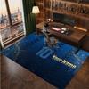 Tappeto Personalizzato in Velluto di Cristallo Lionel Messi, Stampa Testo Nome Personalizzato, Logo Calcio Morbido Antiscivolo Tappetino per Pavimento Decorazione Casa Regalo