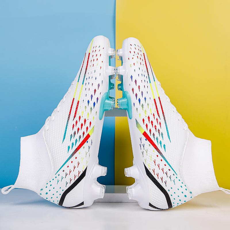 Football Training Boots Professional High-Top Spike Shoes Non Slip Athletic Football Shoes Lace Up for Competition Training