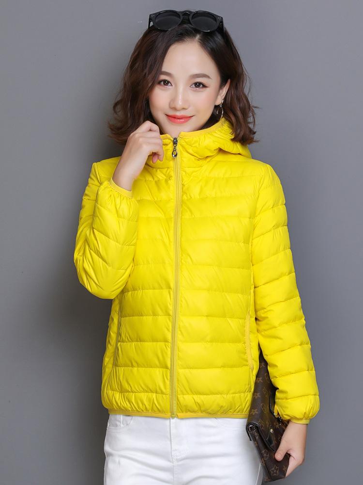 

Lightweight Hooded Feather Cotton Padded Jacket M жовтий