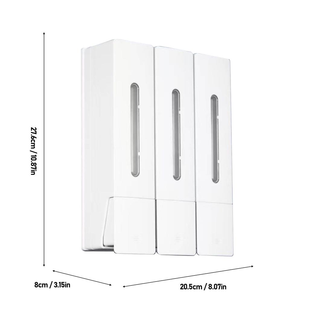 3 Chamber Shower Dispenser Wall Mounted Shampoo Conditioner Dispenser 1200ml 3 Chamber Shower Soap Dispenser for Bathroorm Hotel