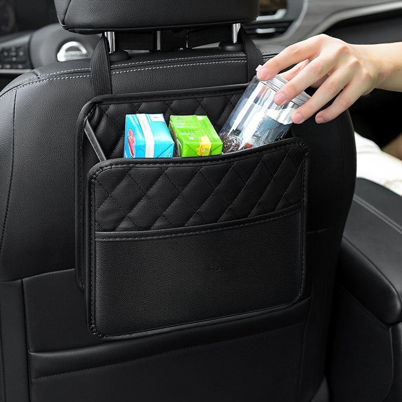 TEMU Car Trunk Organizer & Leather Trash Can - Backseat Storage Box