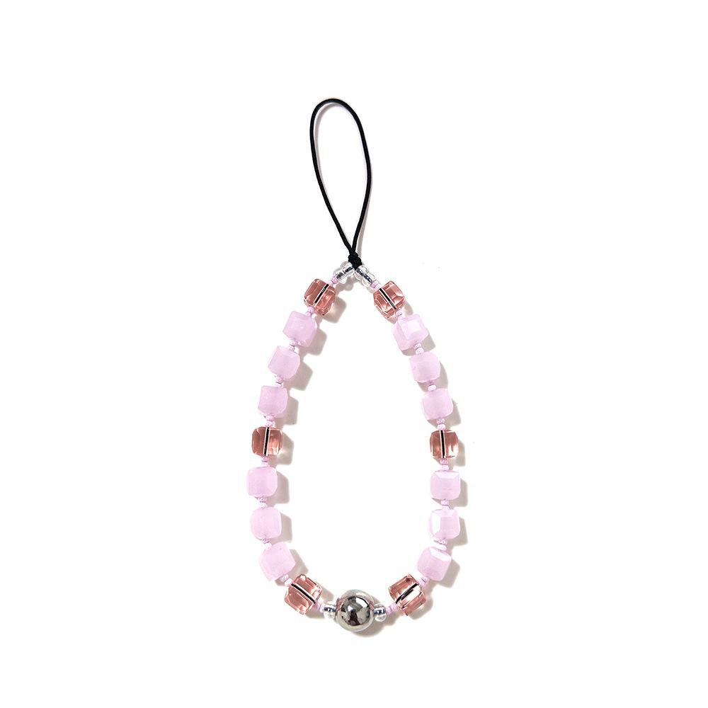 HERLOOK Phone Charm Clear Square Beads Chain for Phone Keychain Y2K Accessories Short Chains Telephone Lanyard