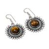 Natürlicher Tigerauge Edelstein 925 Sterling Silber Schmuck Ohrring 1,58" AE-12962